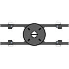 Multibrackets 9924 M Floor to Ceiling Mount Pro MBFC2UP 600|Dual Back-To-Back Monitor Mount Top View product image