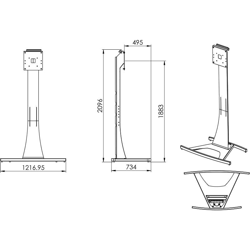 Unicol AXT20P2J Axia Titan  Heavy Duty High Level Monitor Plinth Stand product image