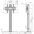Vogels F1844S TV/Monitor Height Adjustable Plinth Floor Stand - Silver product image