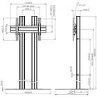 Vogels FD1864S TV/Monitor Plinth Floor Stand with Tilt - Silver product image