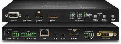 Switch from 2 or more DVI video inputs to 1 (mirrored on some models) outputs.Components